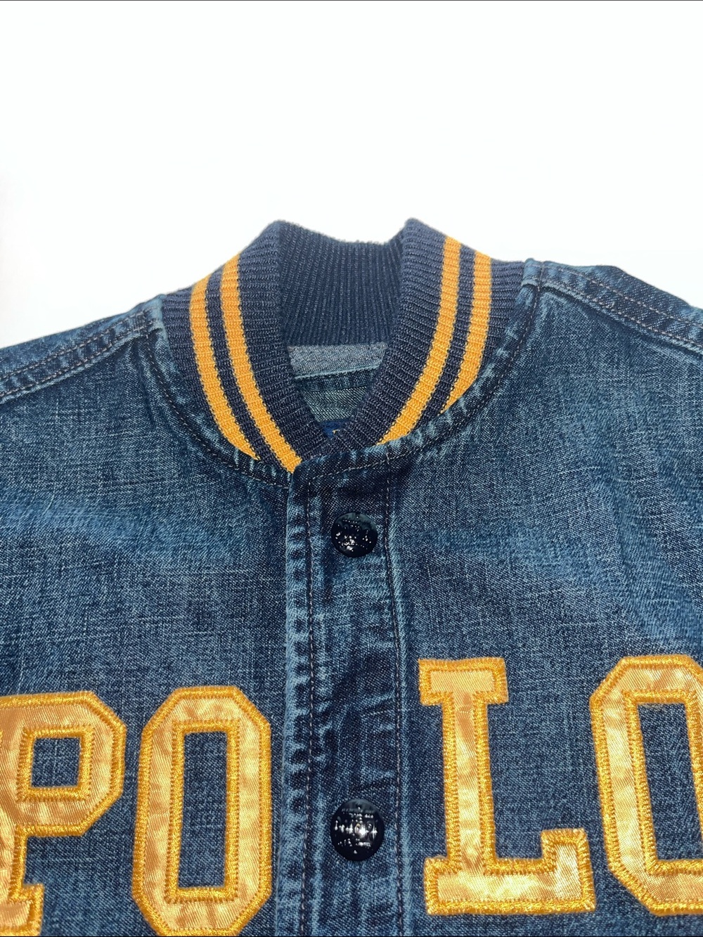 Polo by Ralph Lauren Kids Size 6 Dark Blue Denim Jacket with Gold Trim